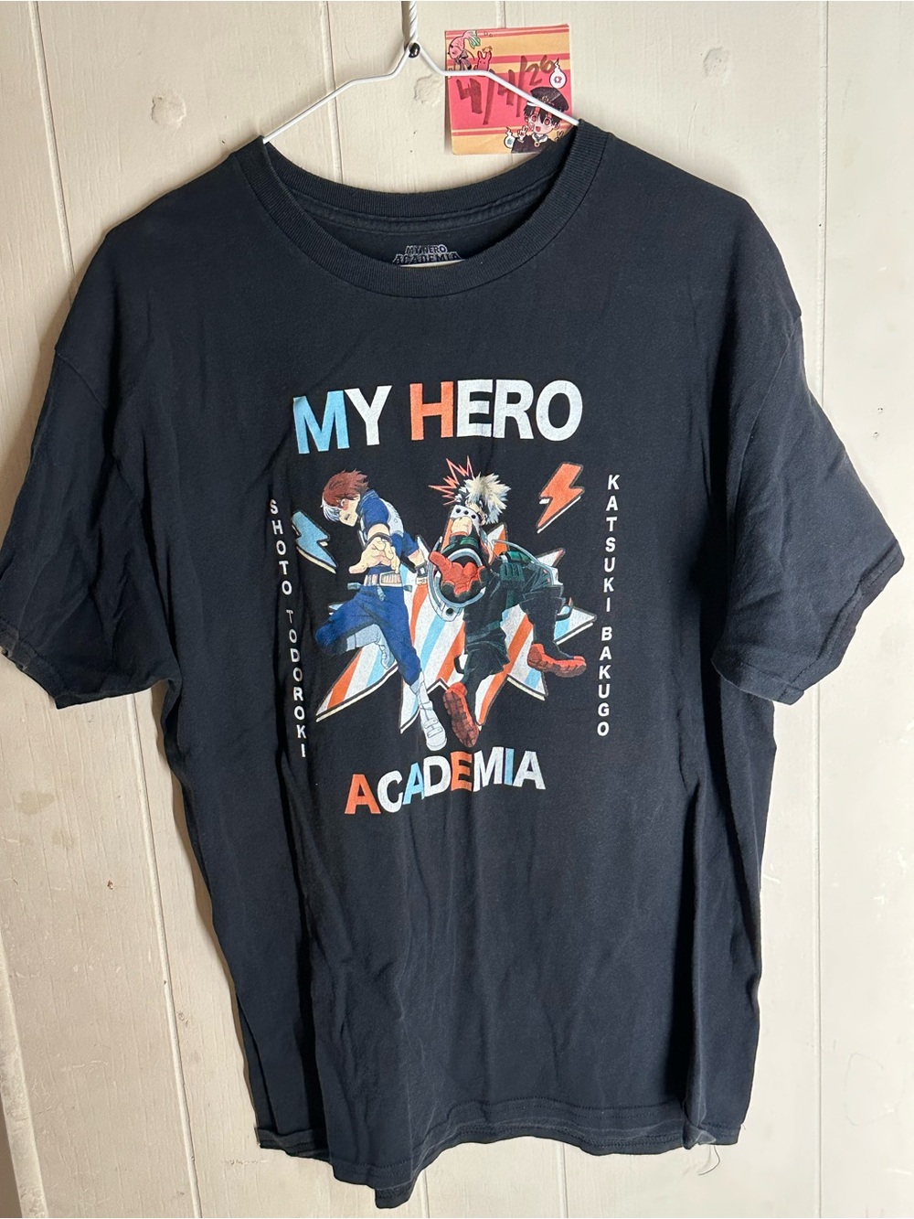 My Hero Academia Black Graphic Tee - BAKUGOU & TODOROKI Design